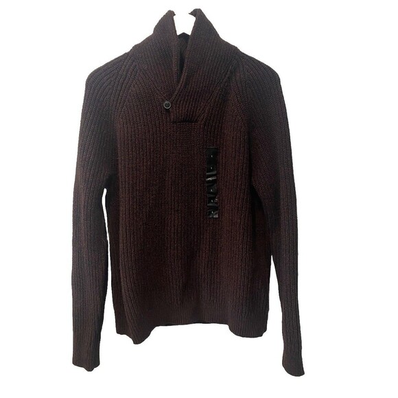 Banana Republic Men’s Marled Shawl Collar Sweater Size L Roasted Cocao NWT - Picture 3 of 9